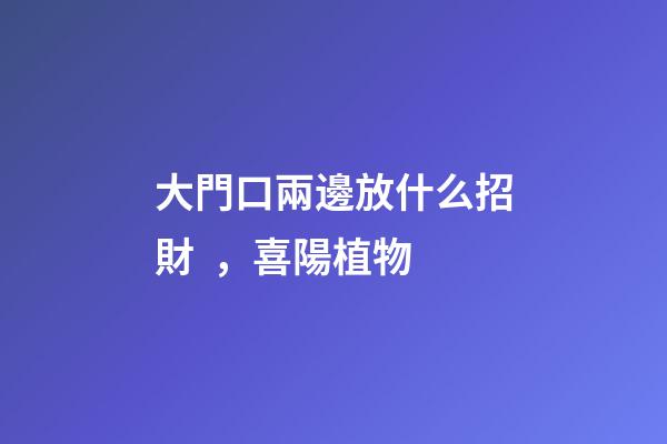 大門口兩邊放什么招財，喜陽植物